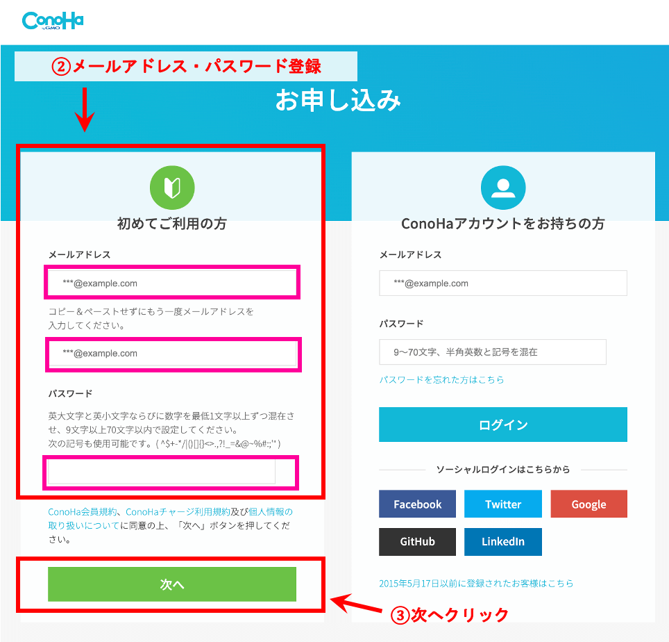 STEP1-2:ConoHA WINGへ申し込み