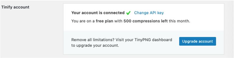 TinyPNG accountの設定手順3はプラグイン画面を確認する
